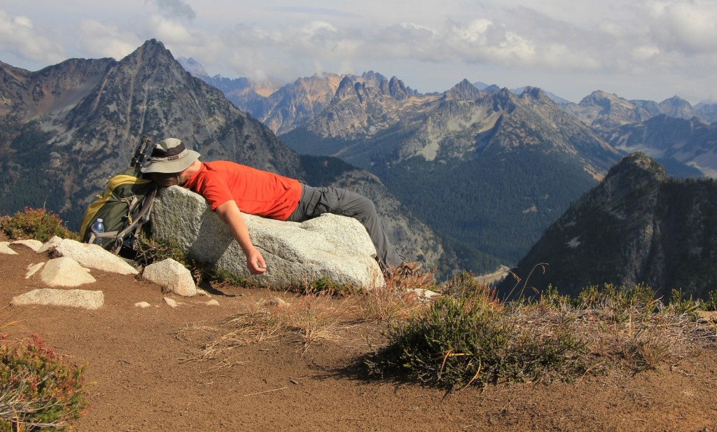 relaxing on top of the world